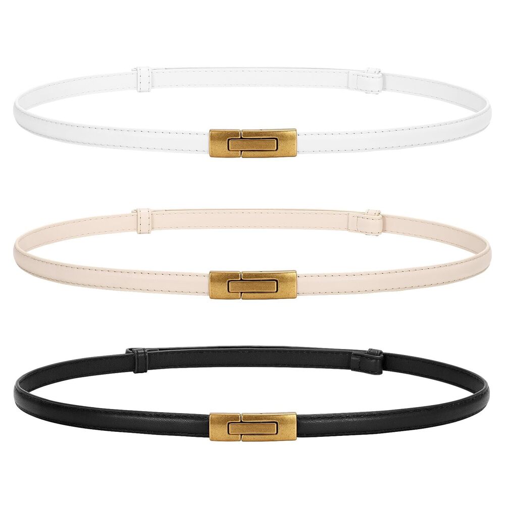 2556 Women Skinny Belts Leather Thin Waist Belts For Dress Ladies Belts